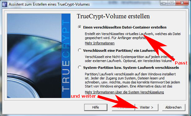 TrueCrypt-Assistent-Start