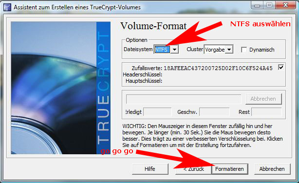 TrueCrypt-Formatieren